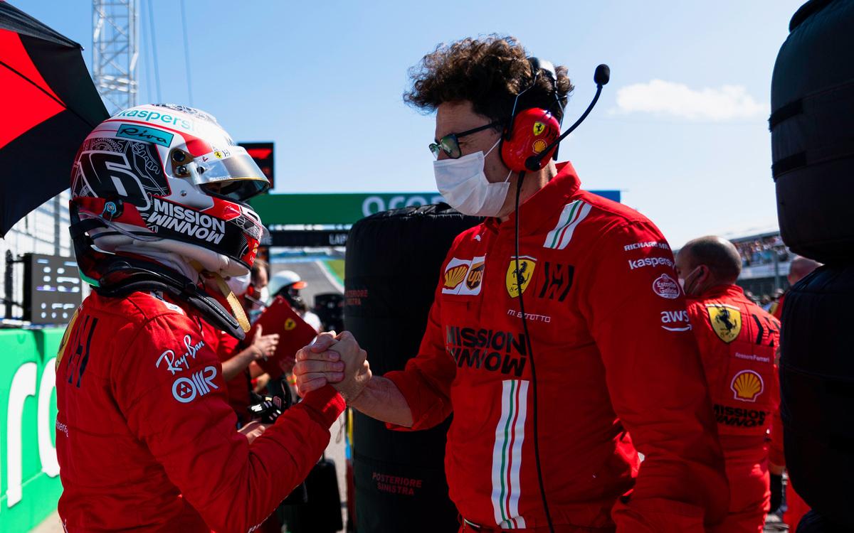 Charles Leclerc a Mattia Binotto