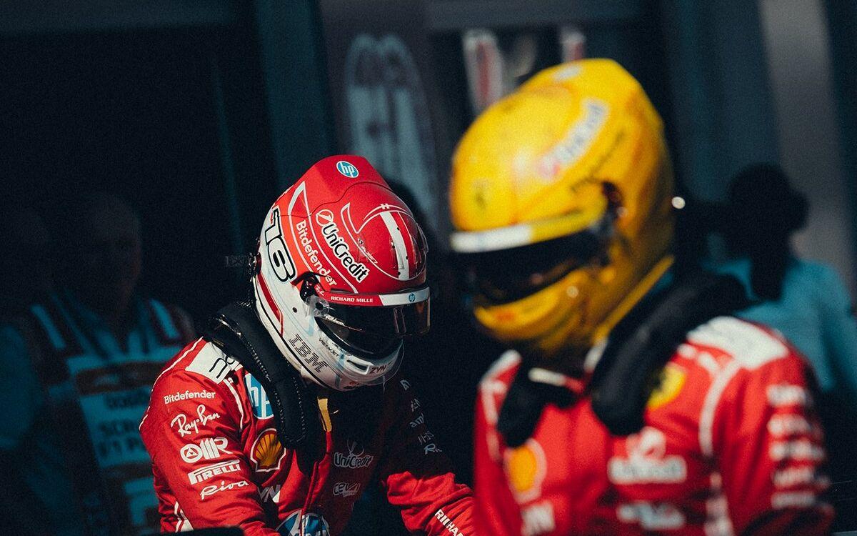 Charles Leclerc a Lewis Hamilton