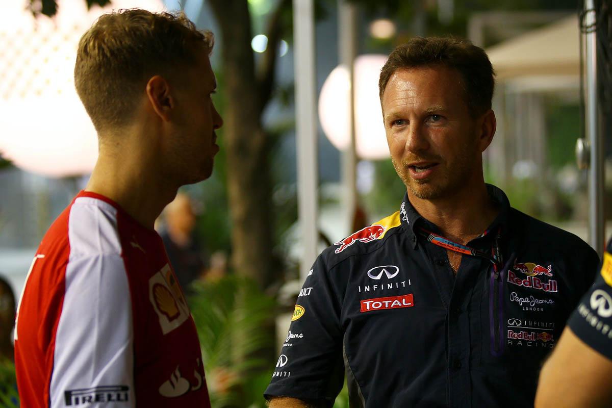 Sebastian Vettel a Christian Horner