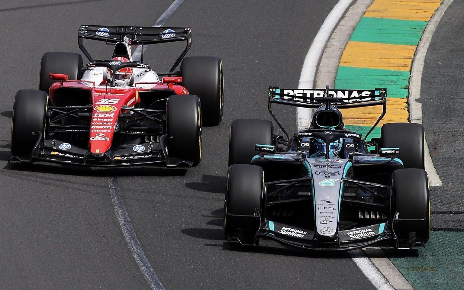 Charles Leclerc a George Russsell