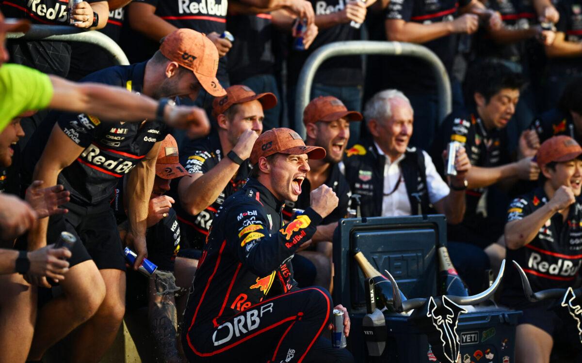 Max Verstappen a oslavy Red Bullu
