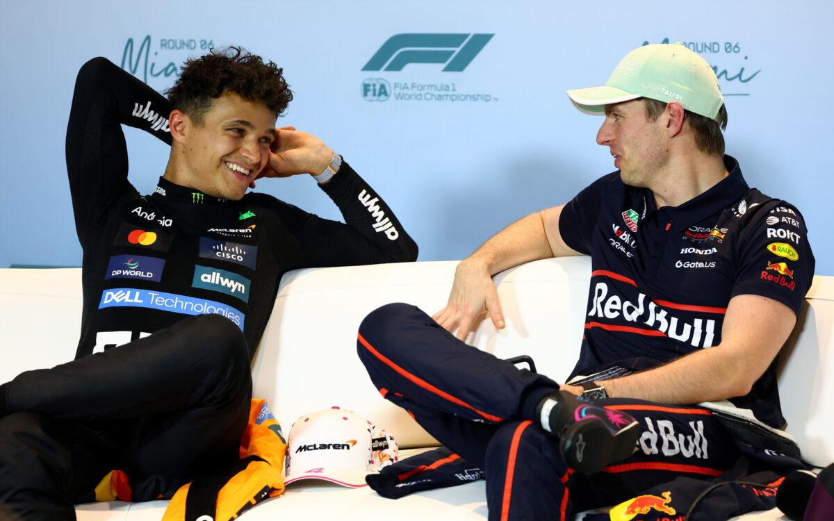 Lando Norris a MaxVerstappen