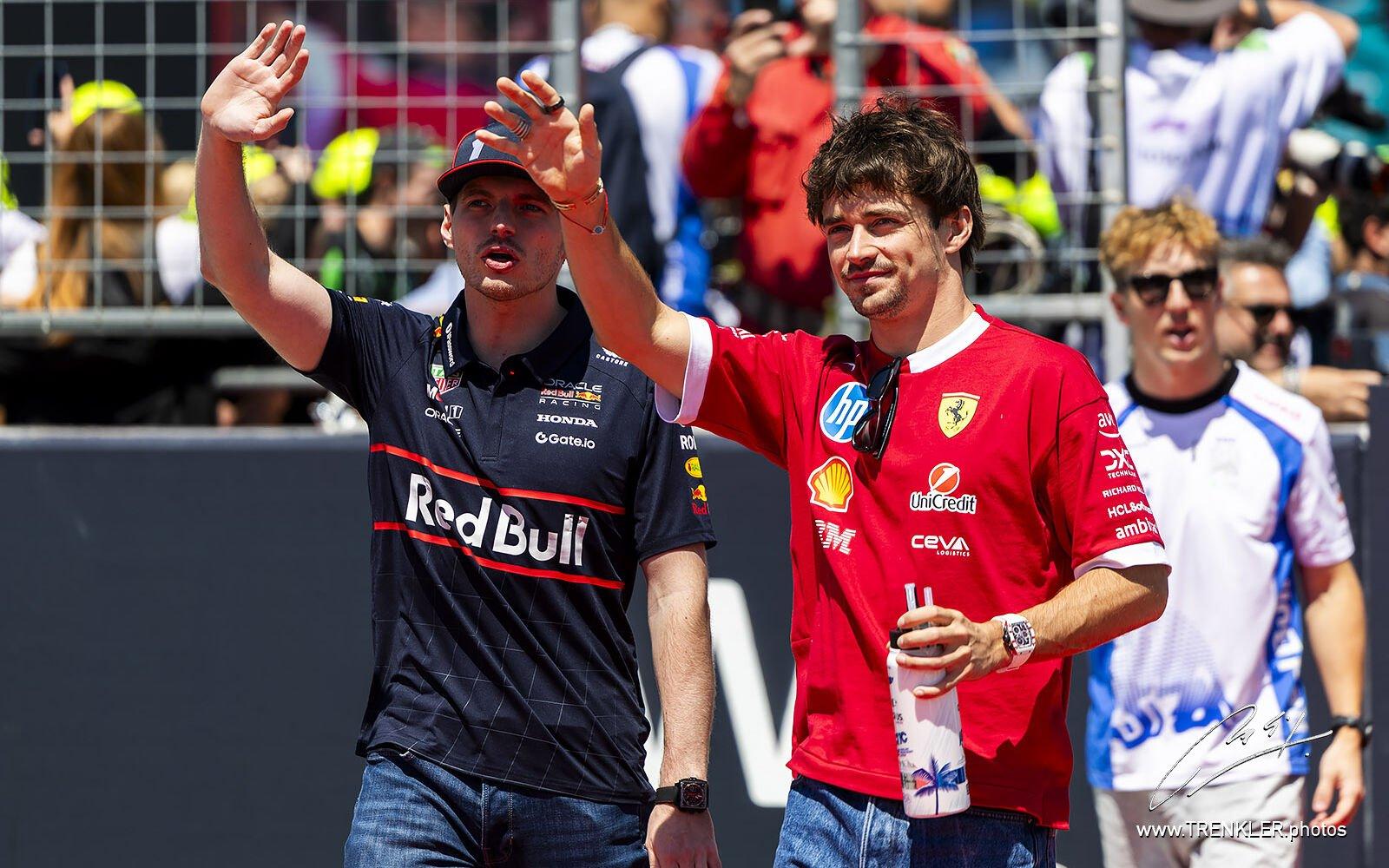 Charles Leclerc a Max Verstappen