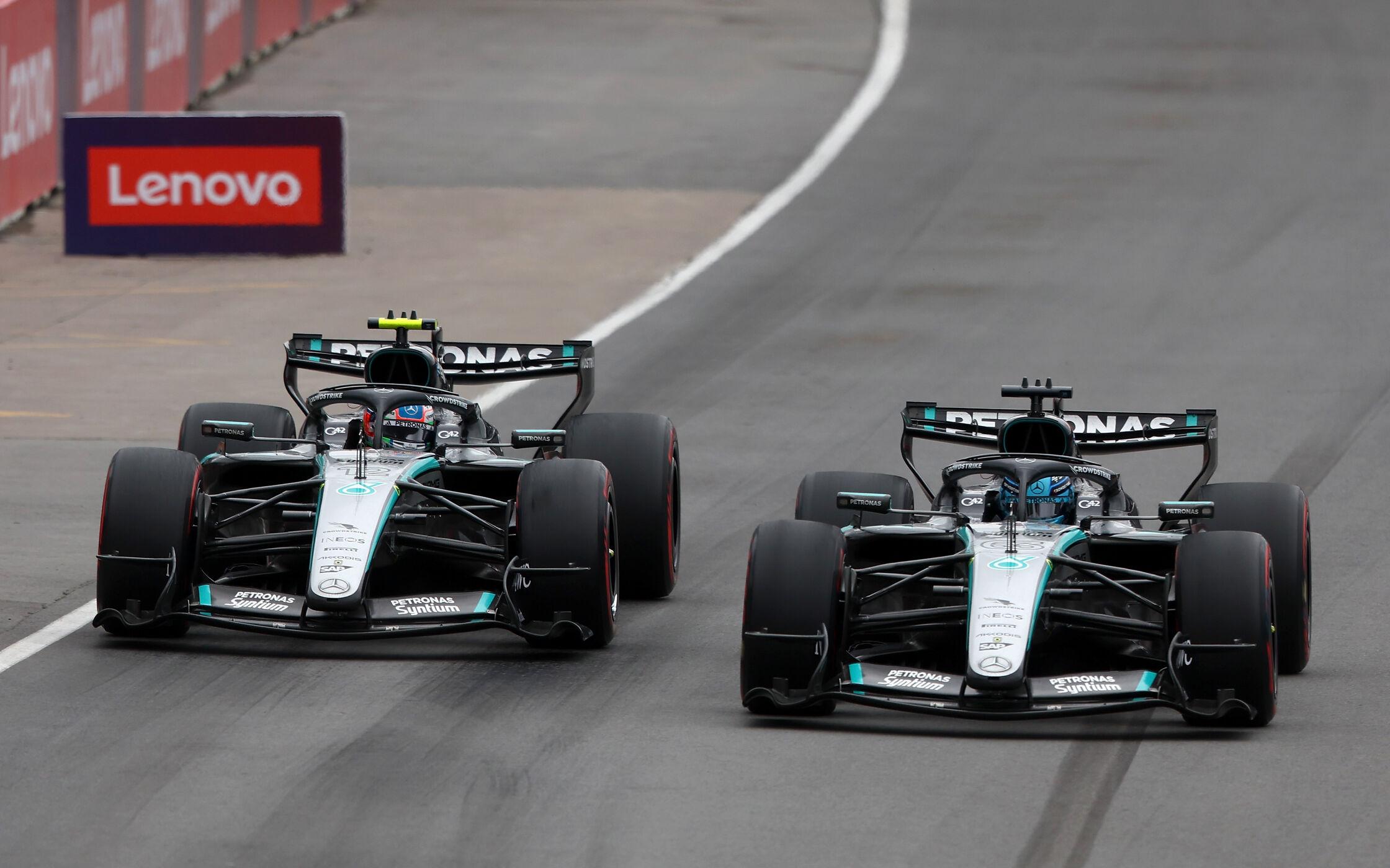 Kimi Antonelli a George Russell