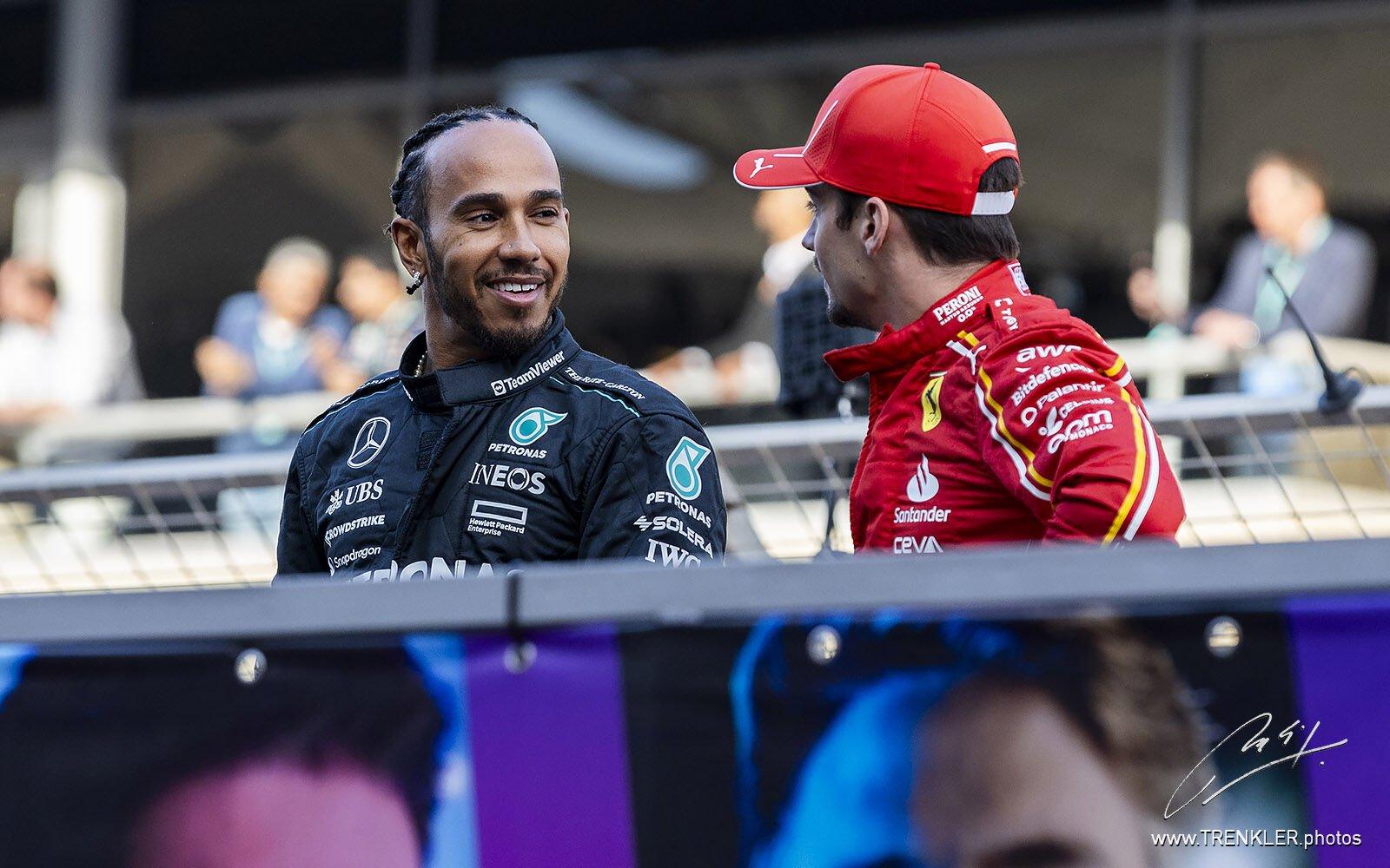 Lewis Hamilton a Charles Leclerc