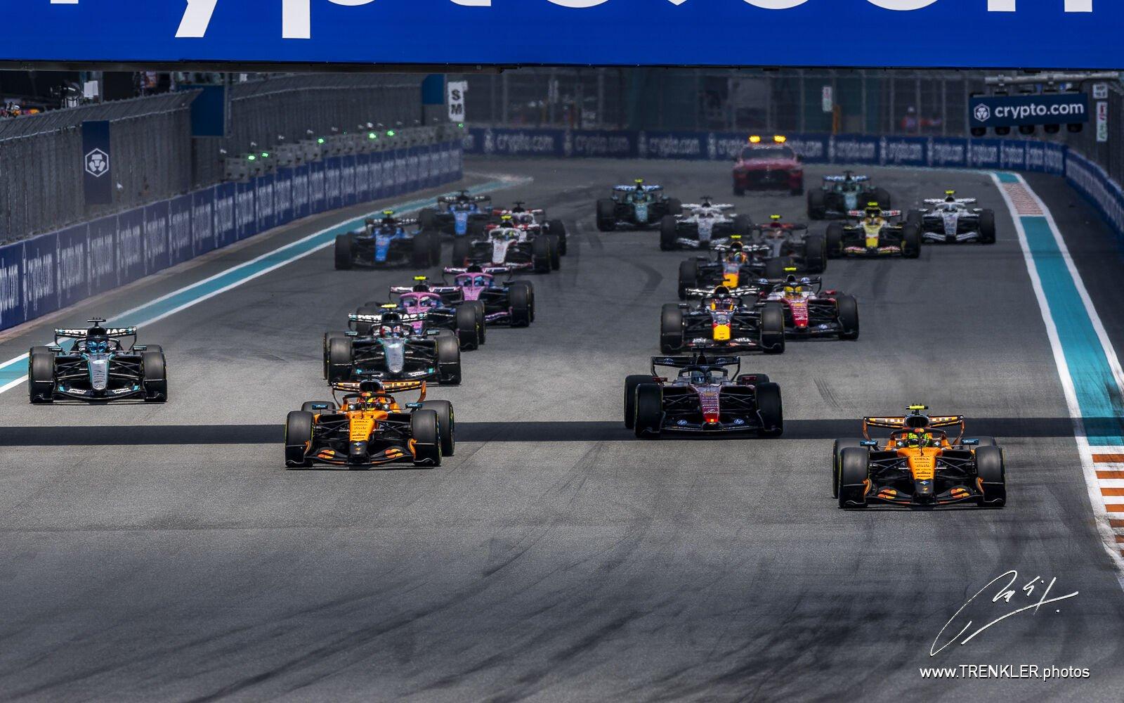 Lando Norris a Oscar Piastri po štarte VC Miami 2026
