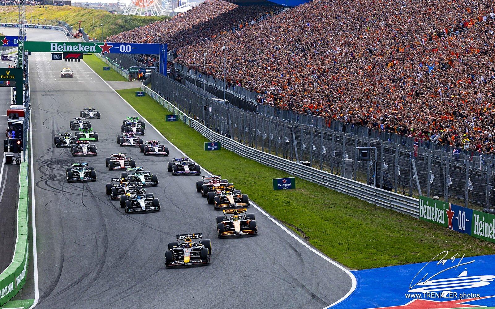 Po štarte VC Holandska 2024: Max Verstappen, Lando Norris