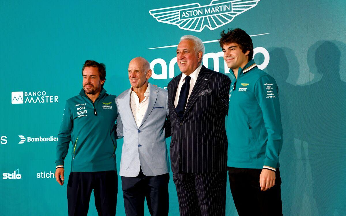 Adrian Newey, Fernando Alonso, Lawrence Stroll, Lance Stroll