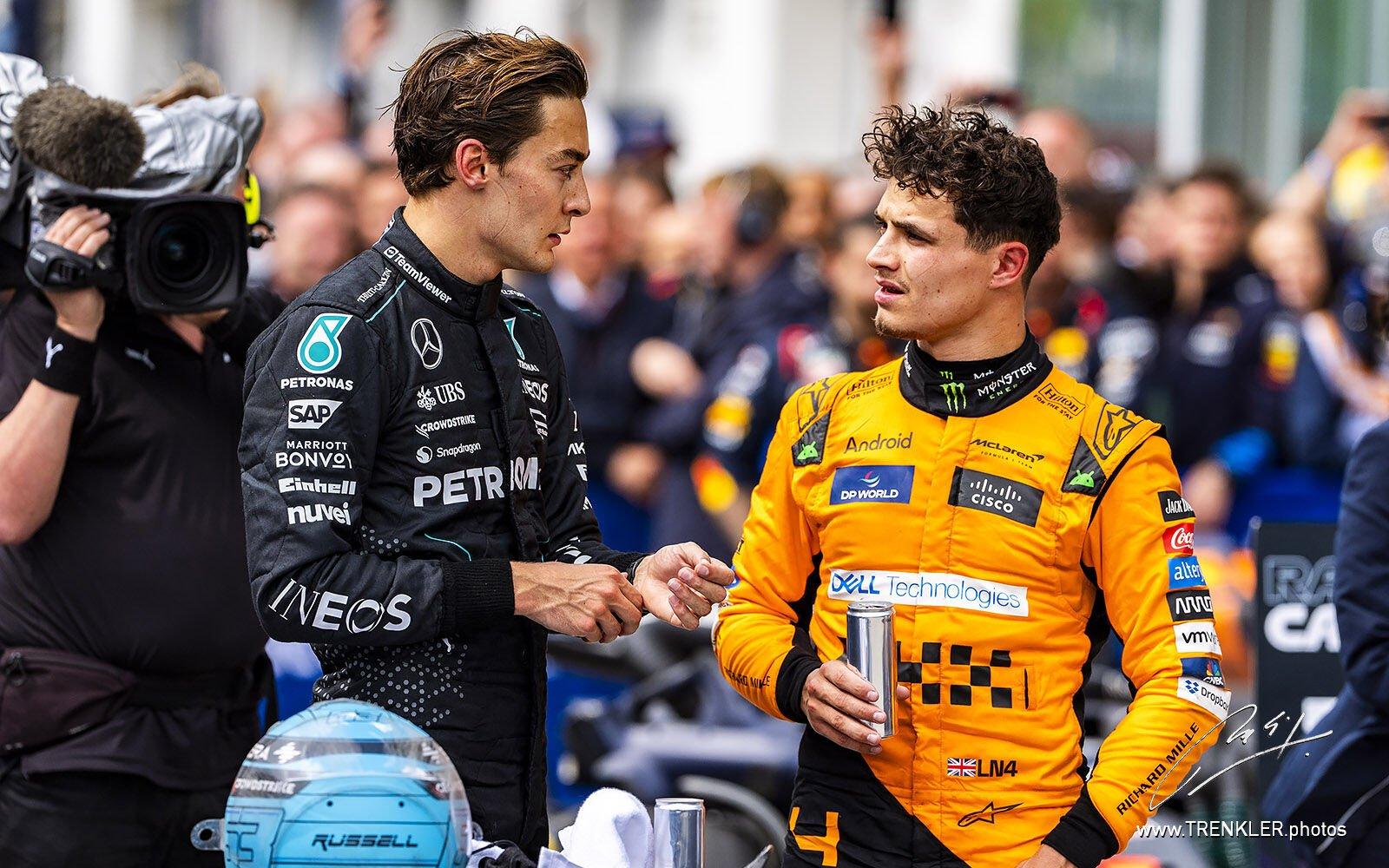 George Russell a Lando Norris