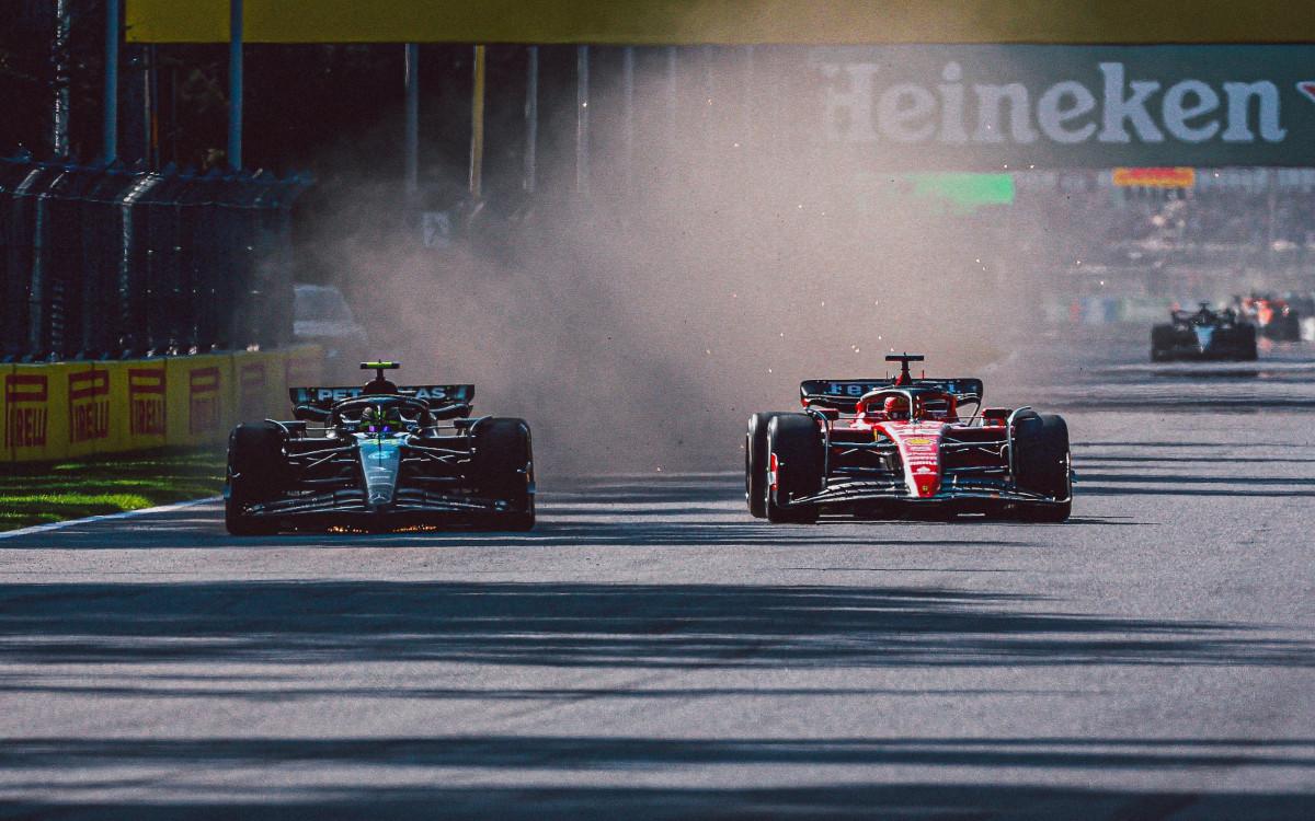 Lewis Hamilton a Charles Leclerc