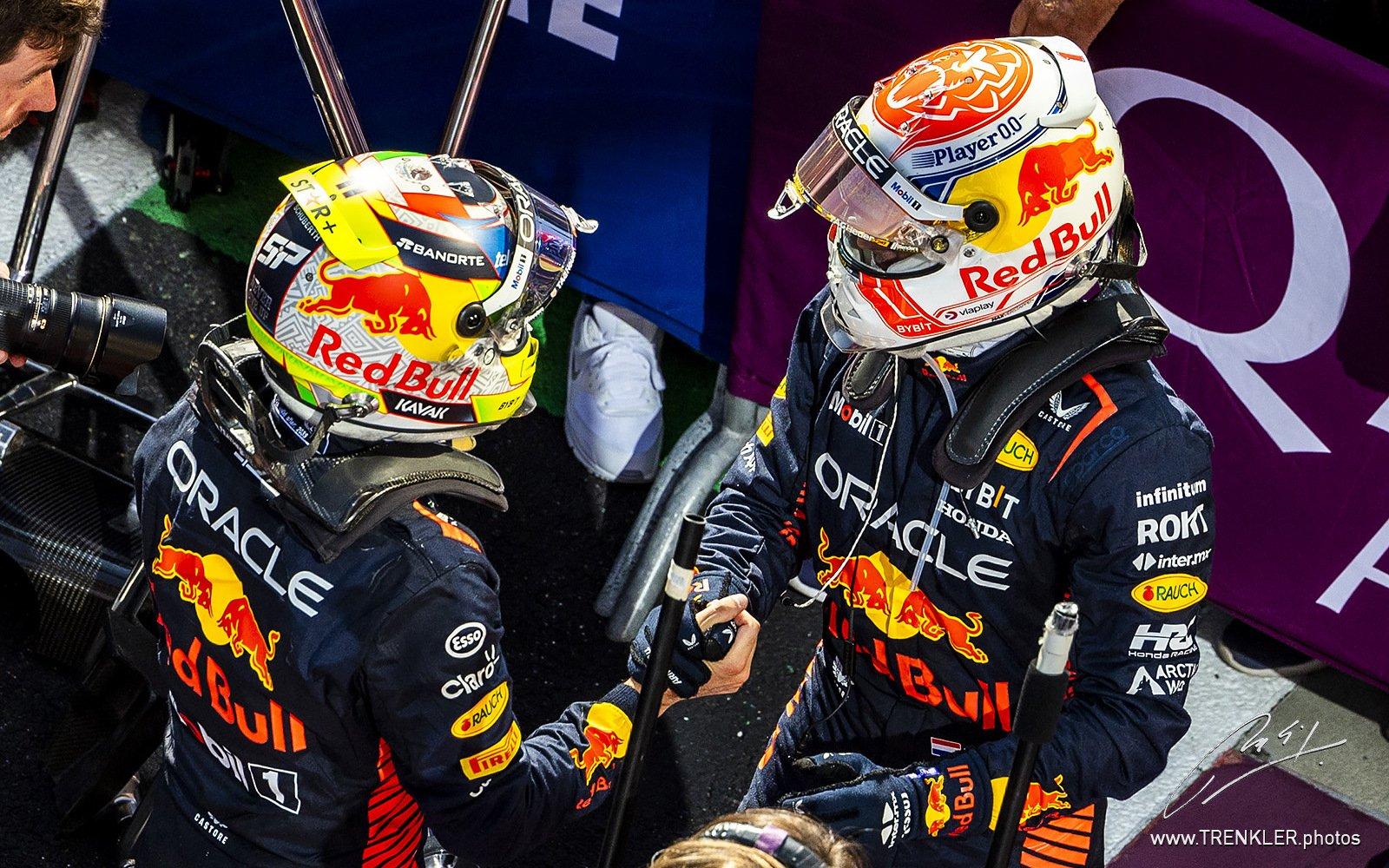 Max Verstappen a Sergio Pérez