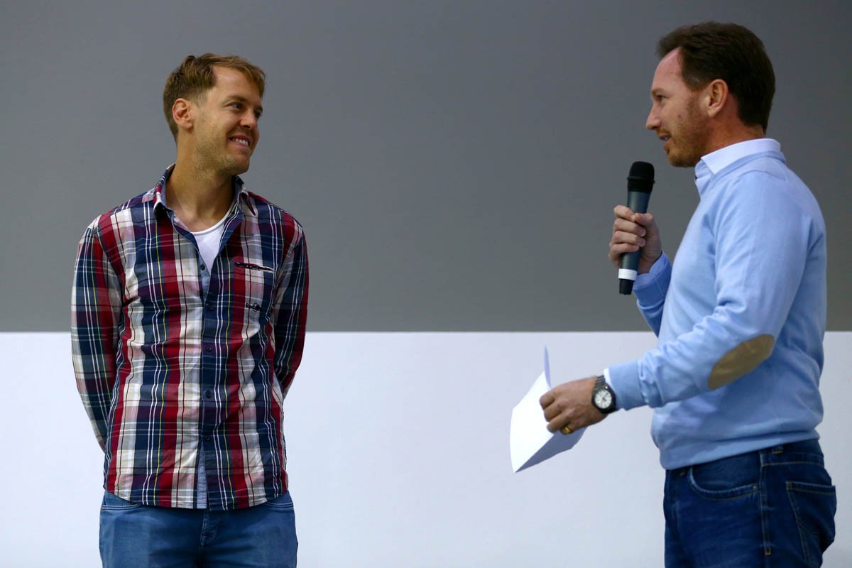 Sebastian Vettel a Christian Horner