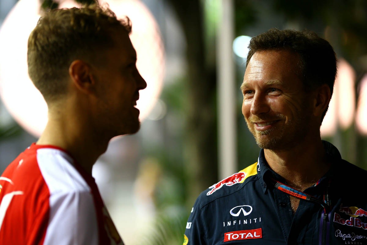 Sebastian Vettel a Christian Horner