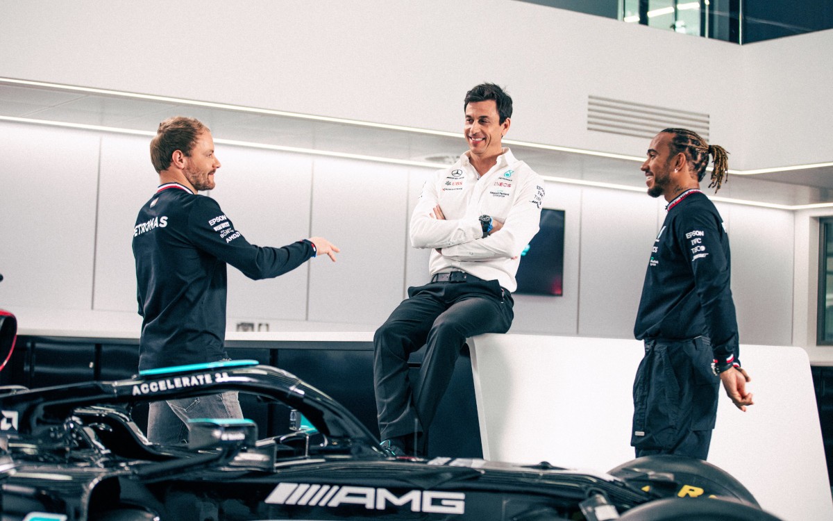 Toto Wolff, Lewis Hamilton, Valtteri Bottas