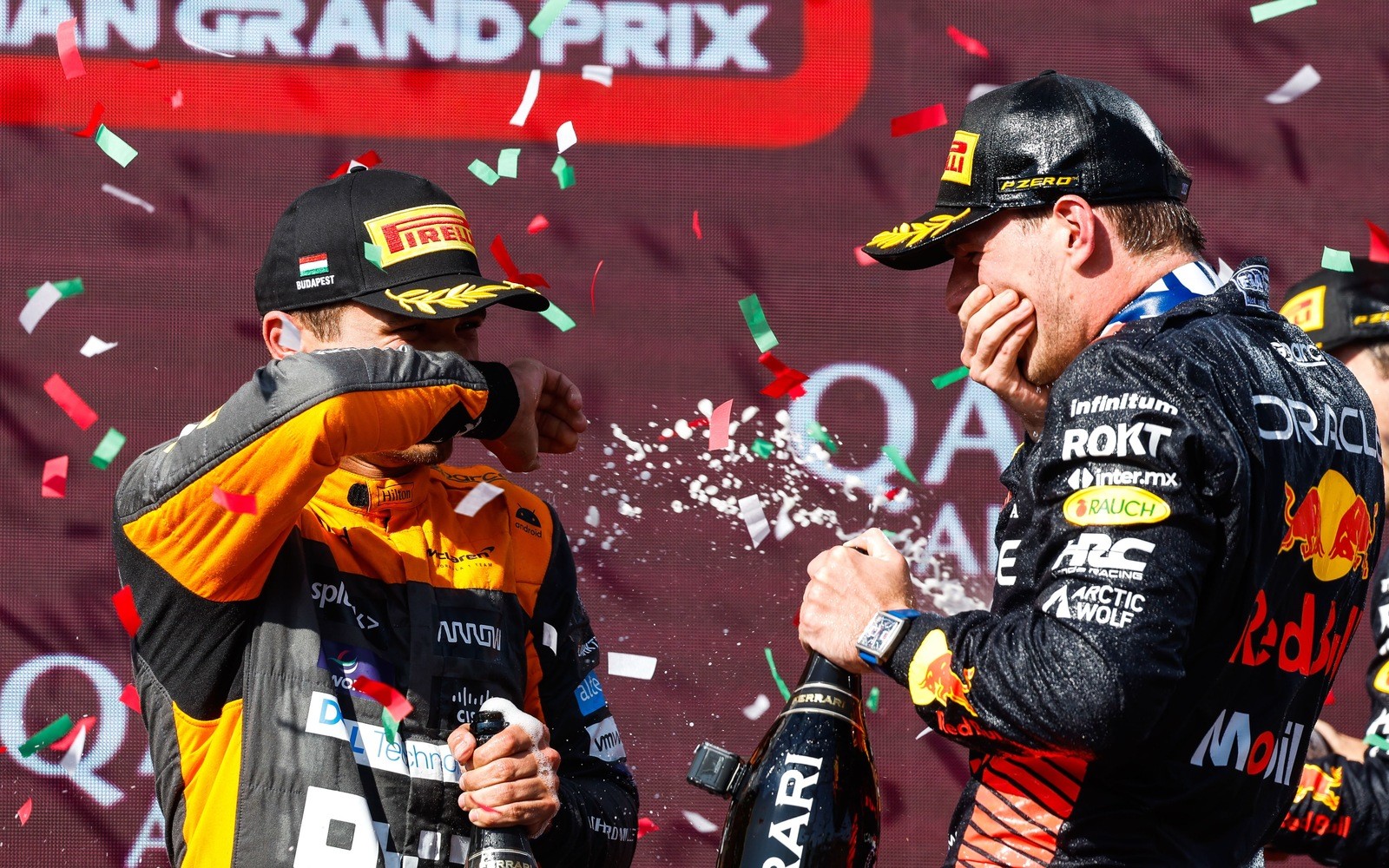 Lando Norris a Max Verstappen