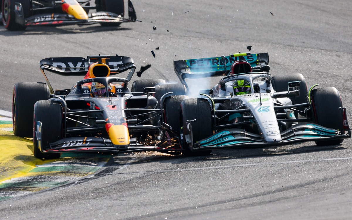 Max Verstappen a Lewis Hamilton