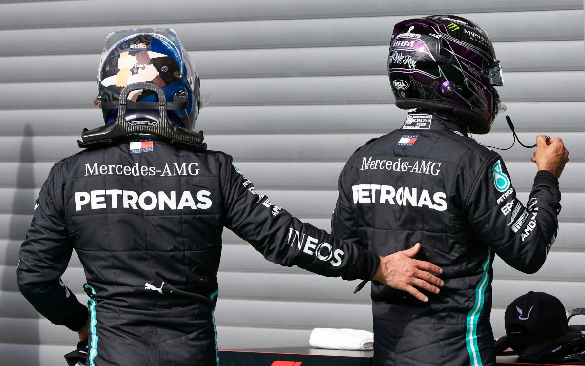 Valtteri Bottas a Lewis Hamilton