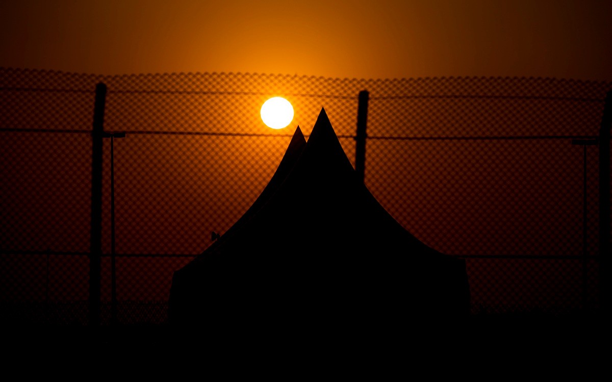 Losail, Katar, ilustračné, západ slnka