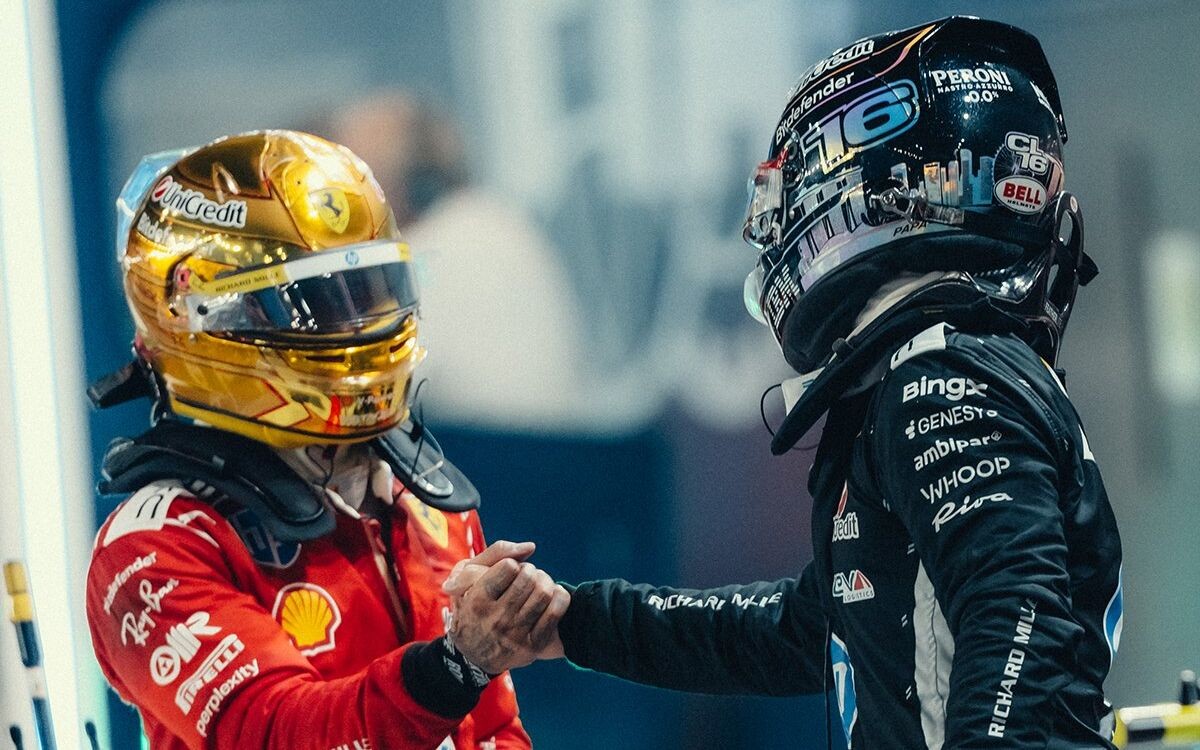 Lewis Hamilton a Charles Leclerc