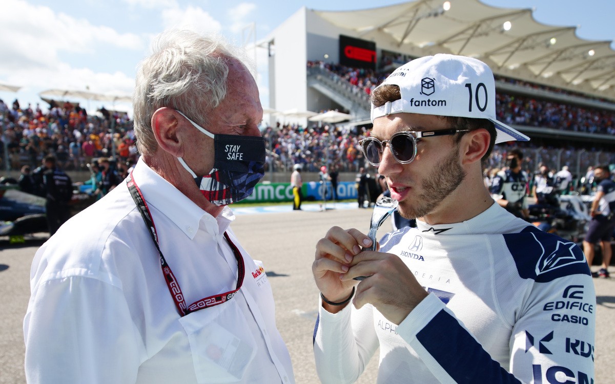 Pierre Gasly a Helmut Marko