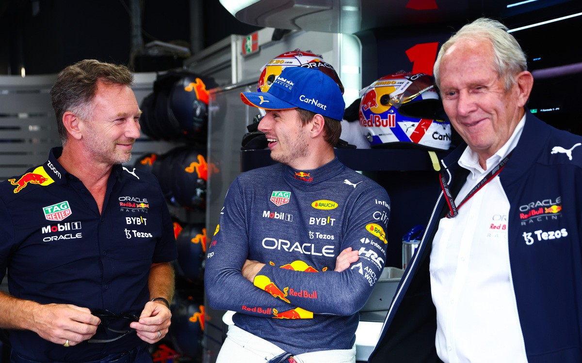 Christian Horner, Max Verstappen a Helmut Marko