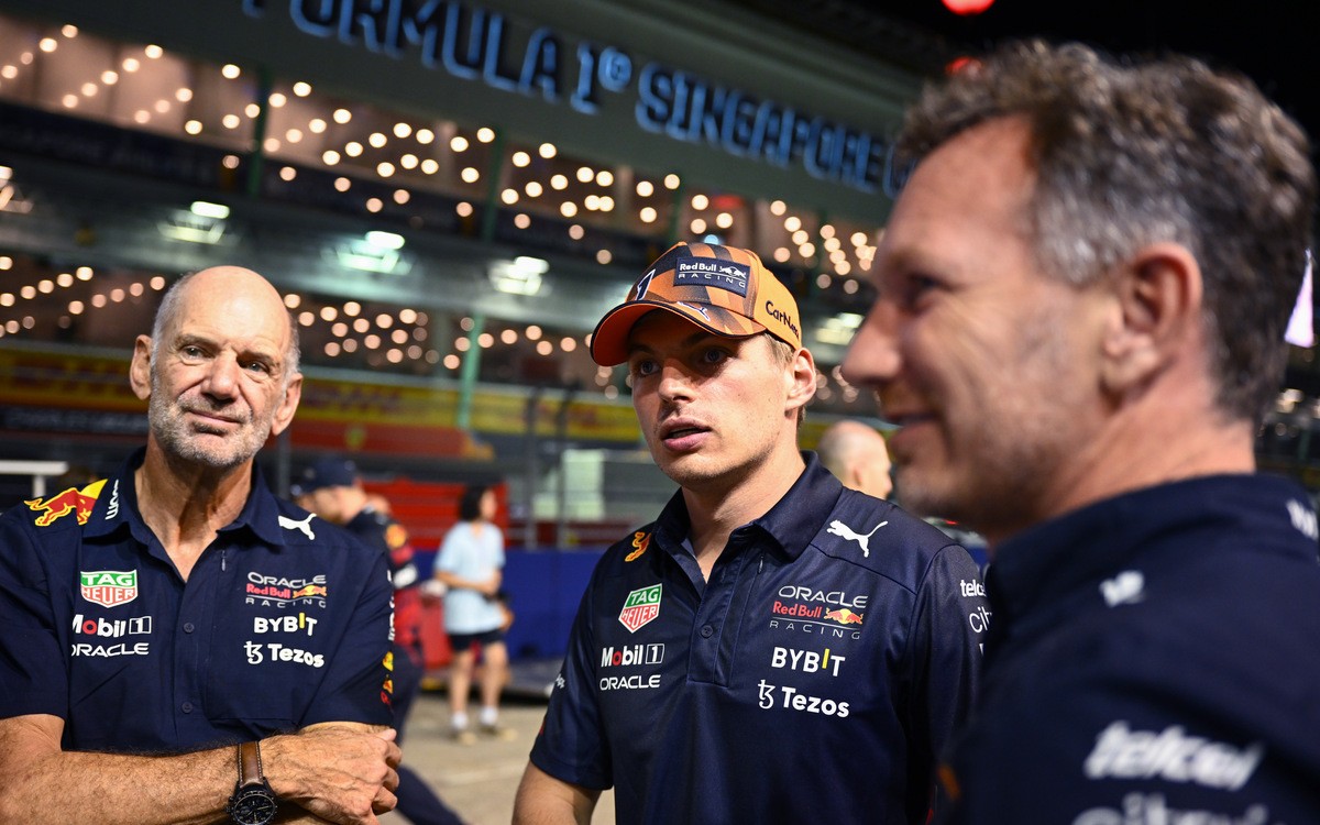 Max Verstappen, Adrian Newey a Christian Horner