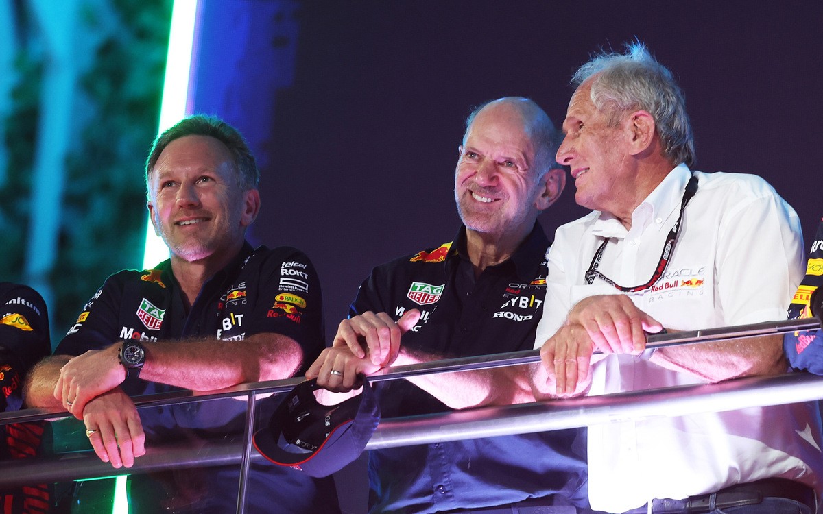 Christian Horner, Adrian Newey a Helmut Marko