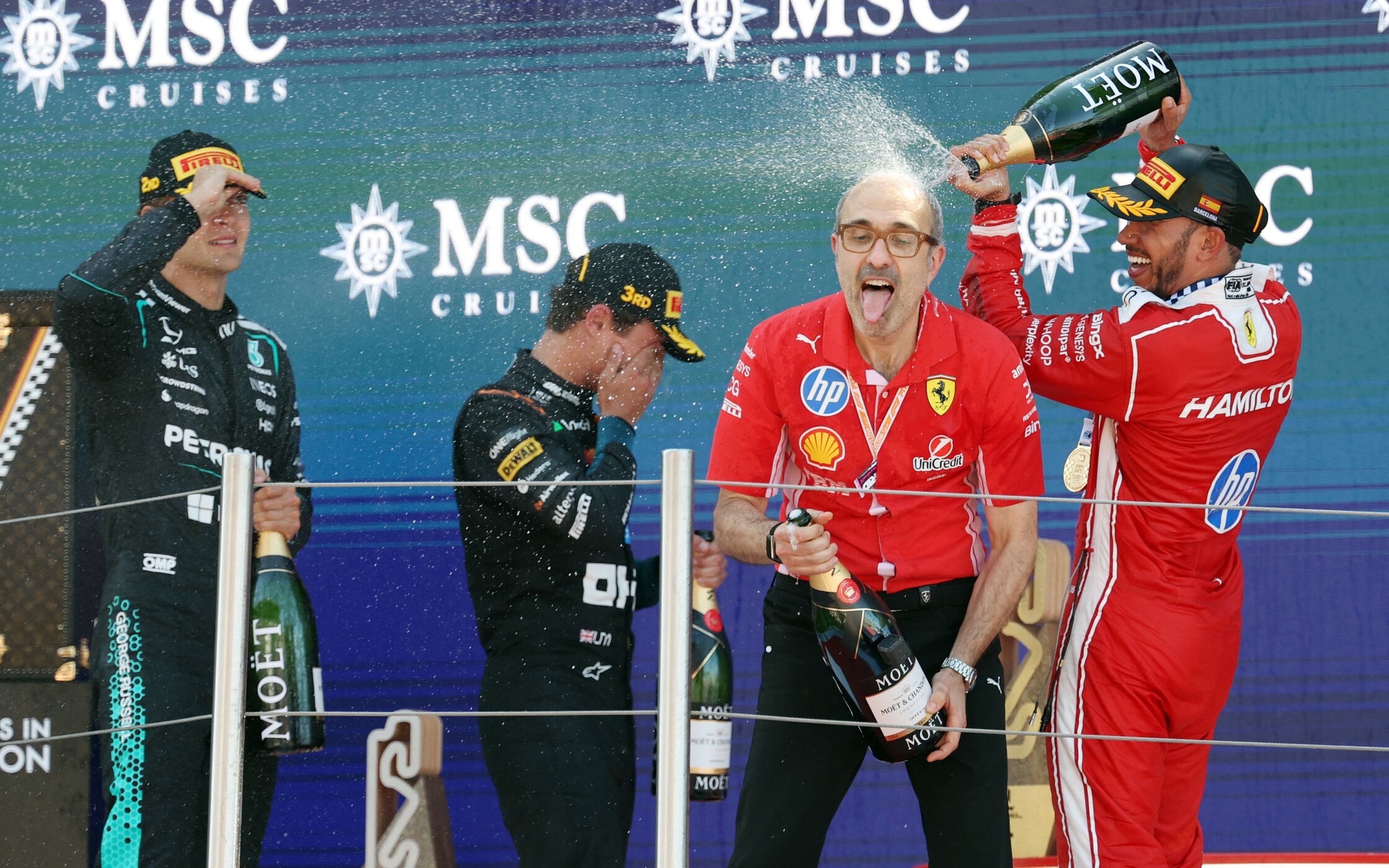 Lewis Hamilton a Carlo Santi