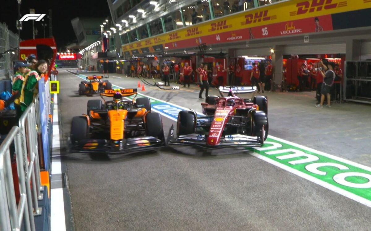 Lando Norris a Charles Leclerc