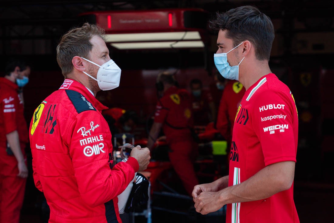 Sebastian Vettel a Charles Leclerc
