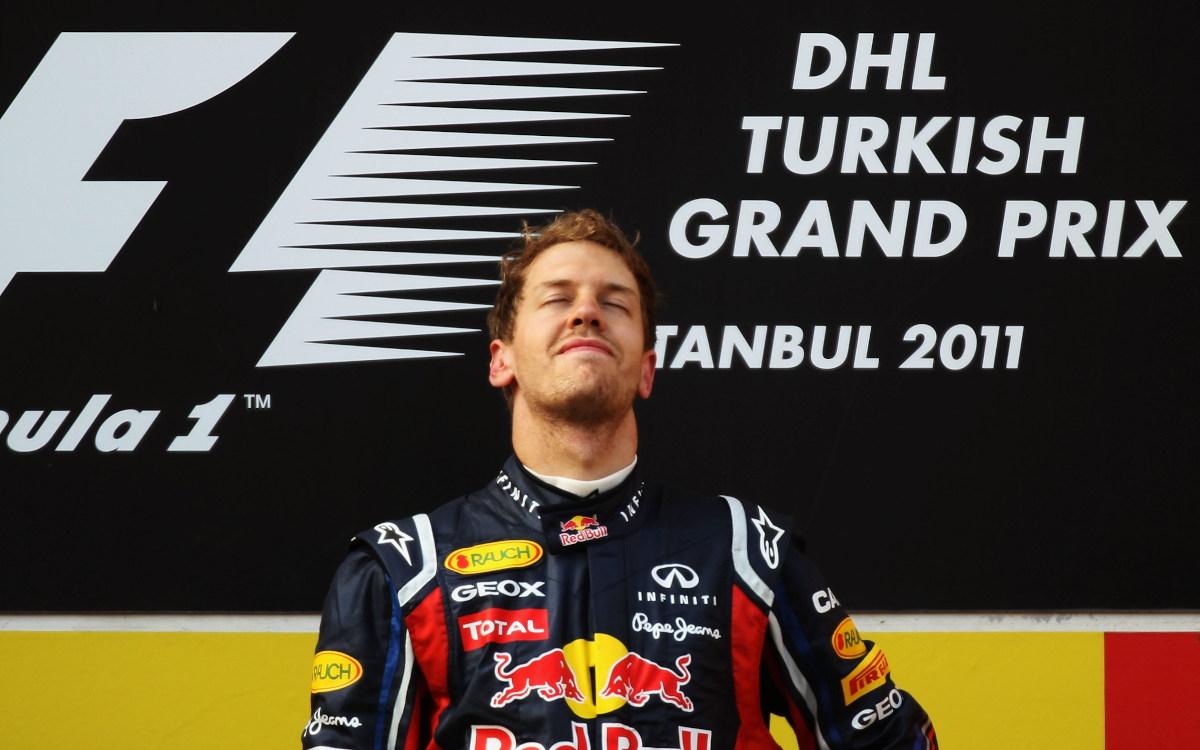 Sebastian Vettel po víťazstve na VC Turecka 2011