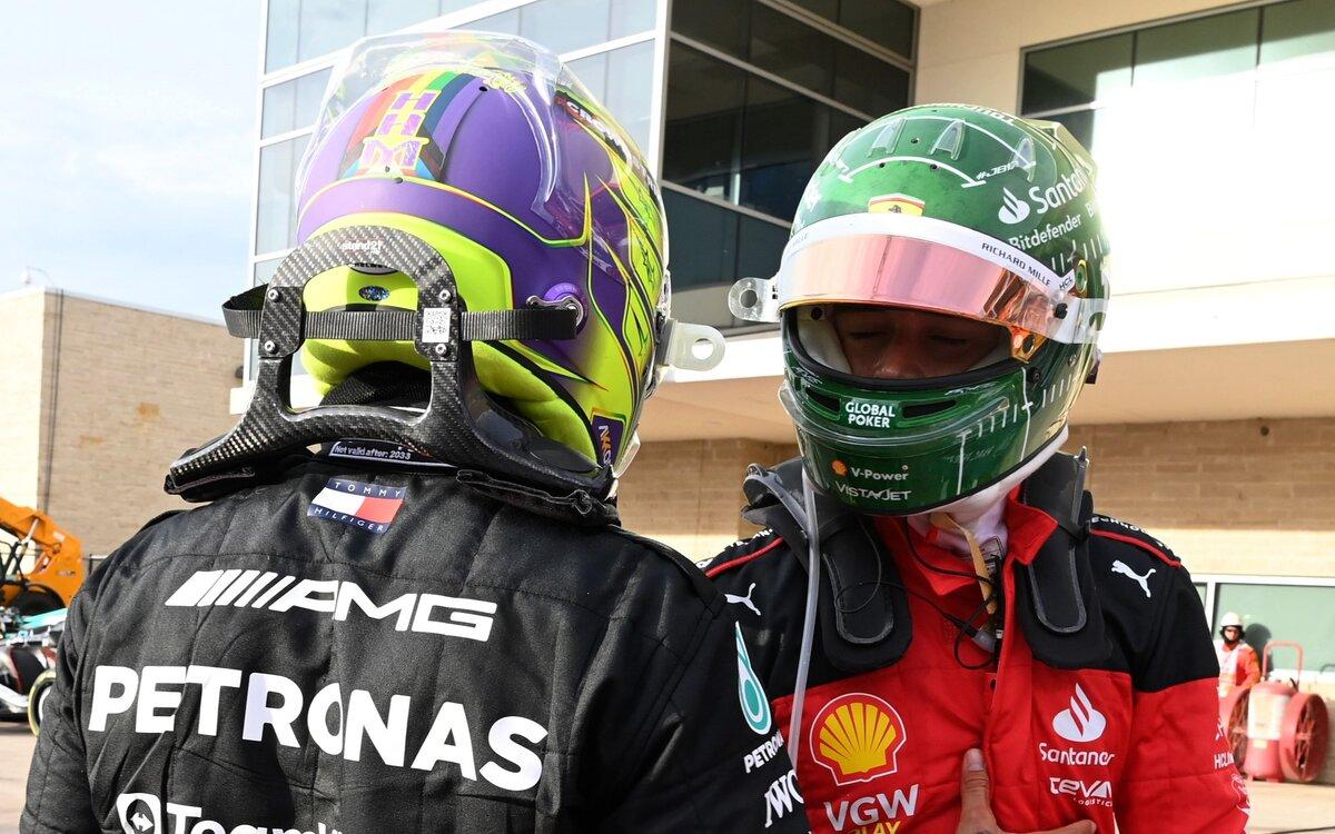 Lewis Hamilton a Charles Leclerc