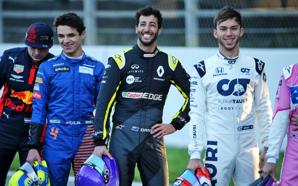 Lando Norris, Daniel Ricciardo a Pierre Gasly