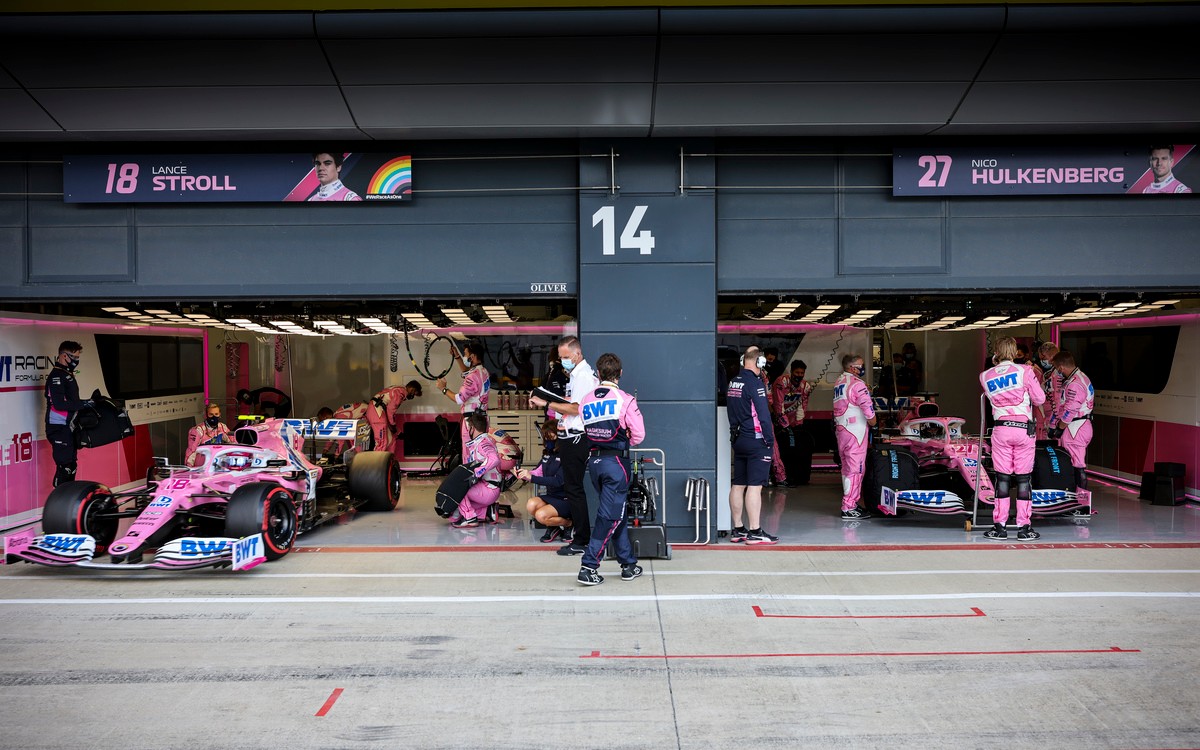 Racing Point, Lance Stroll a Nico Hülkenberg v garáži