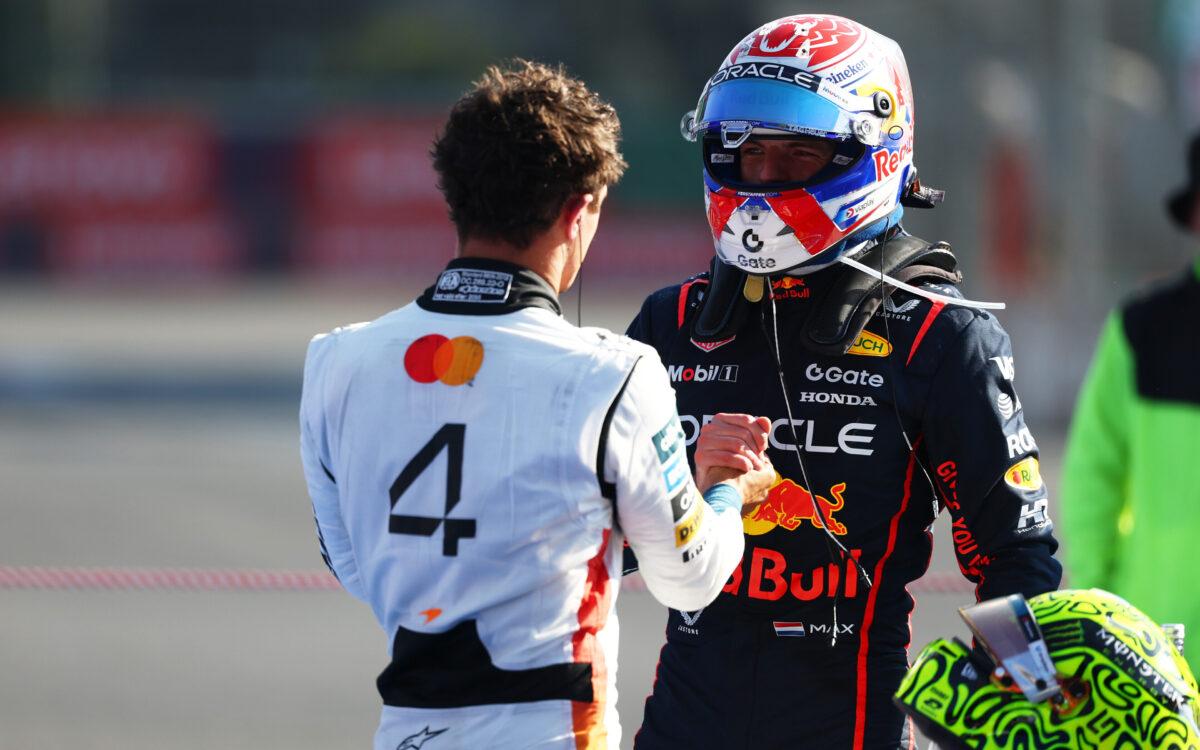 Lando Norris a Max Verstappen