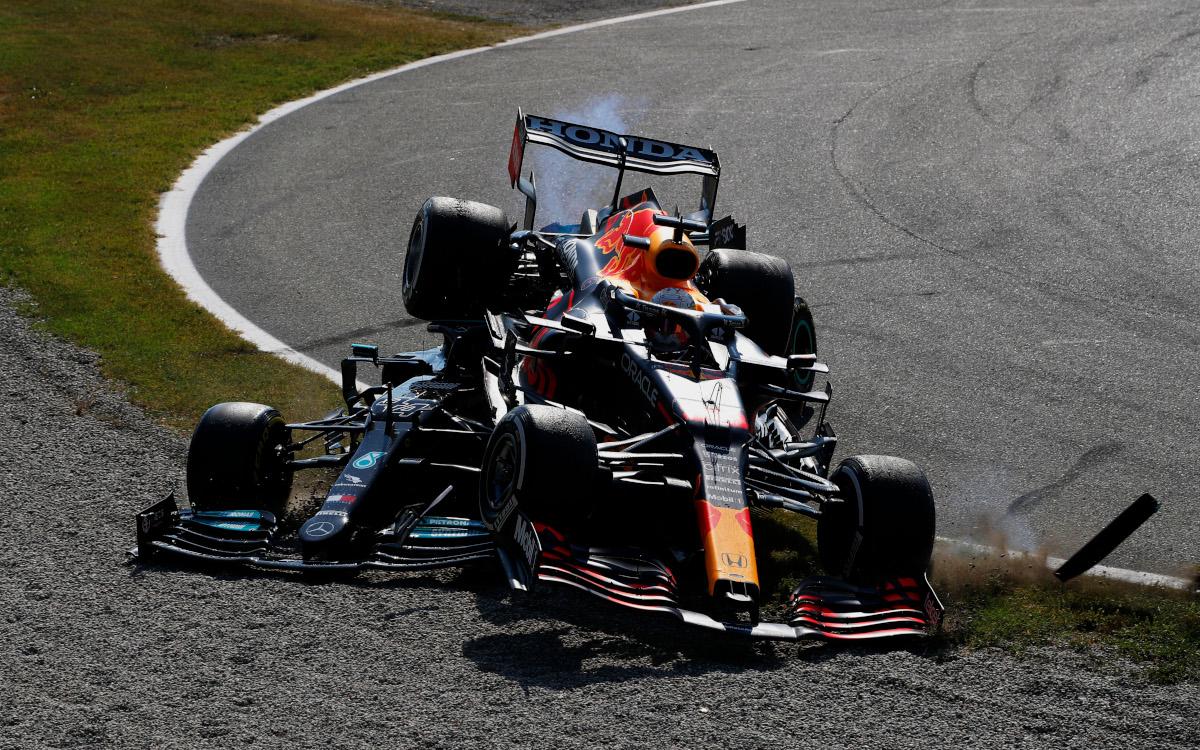 Nehoda Maxa Verstappena a Lewisa Hamiltona z VC Talianska 2021