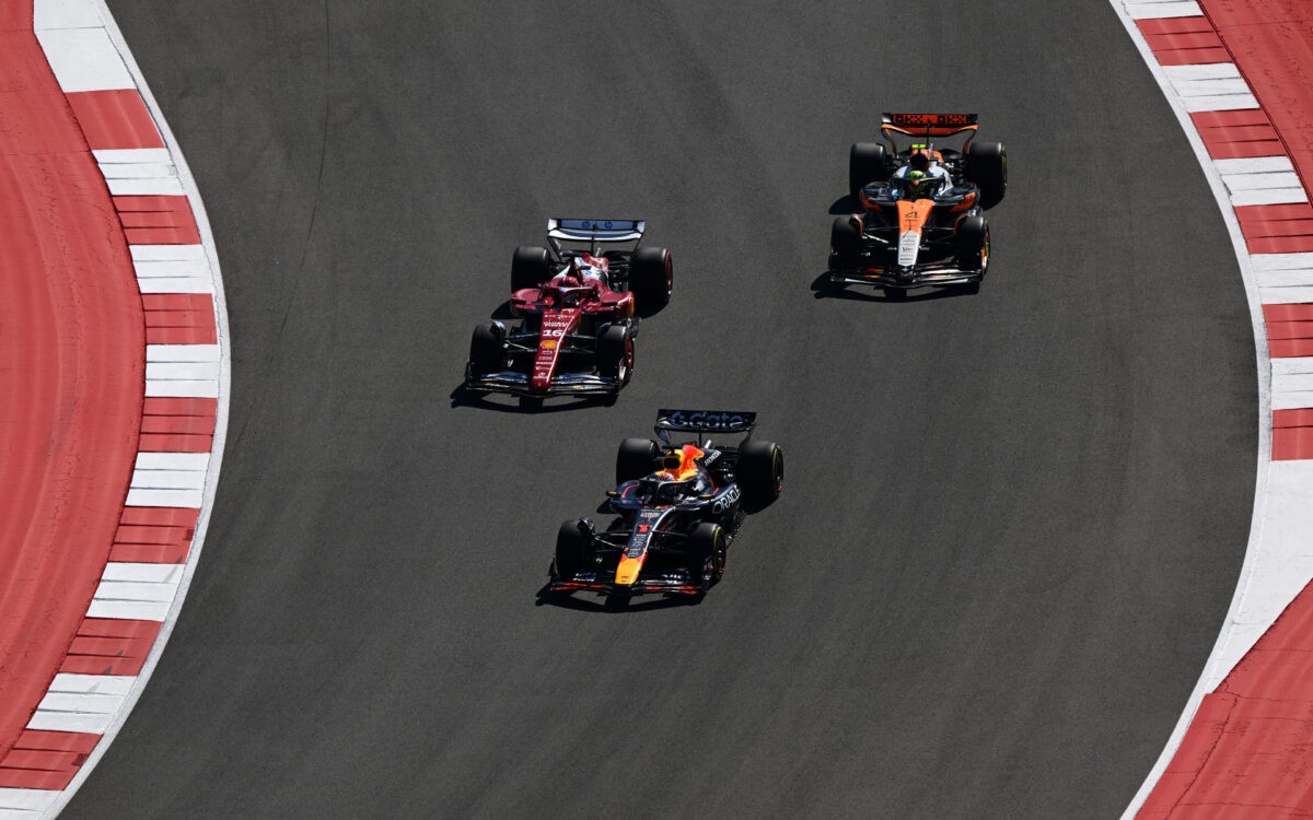 Max Verstappen, Charles Leclerc a Lando Norris