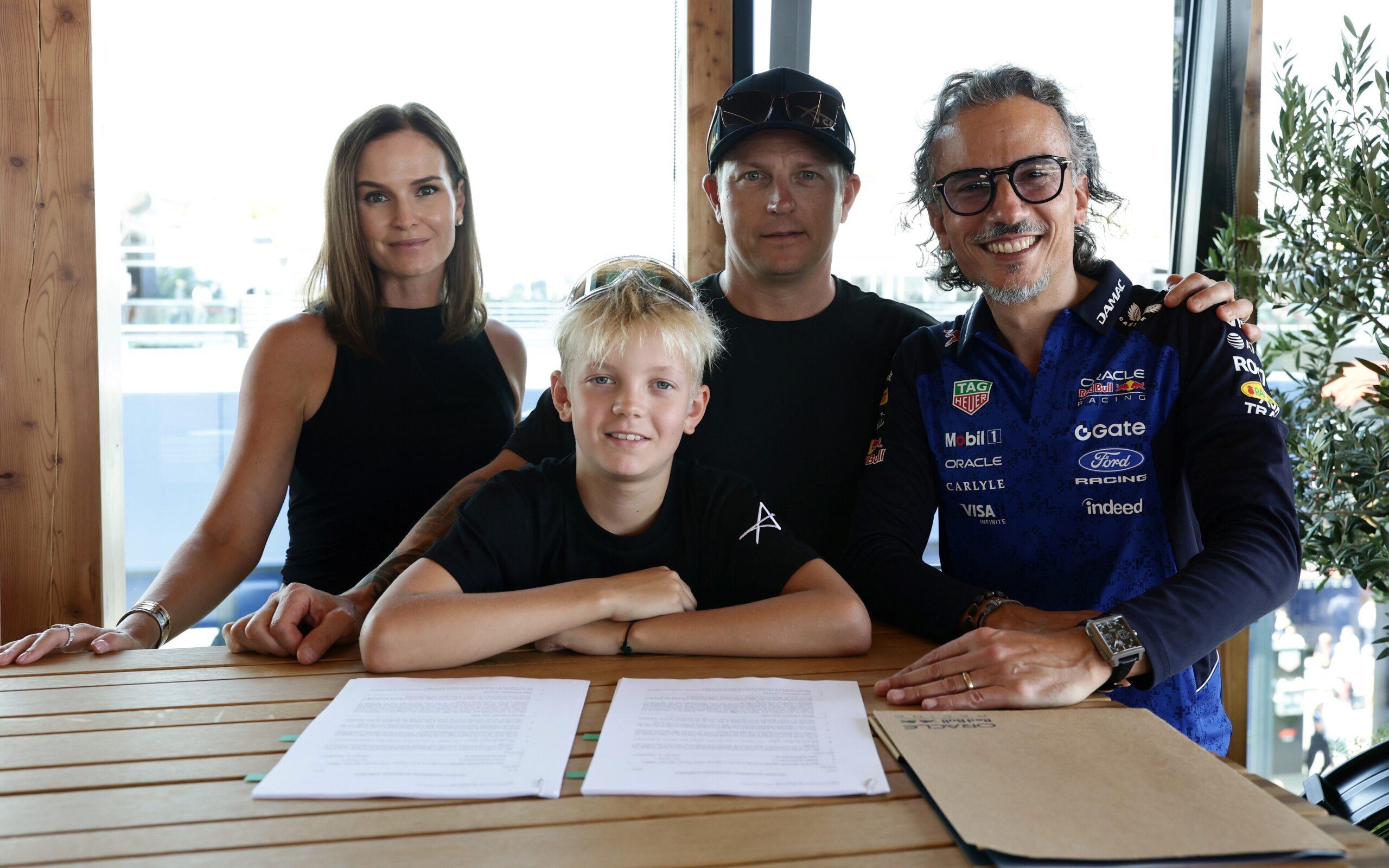 Minttu Räikkönen, Kimi Räikkönen, Robin Räikkönen a Laurent Mekies