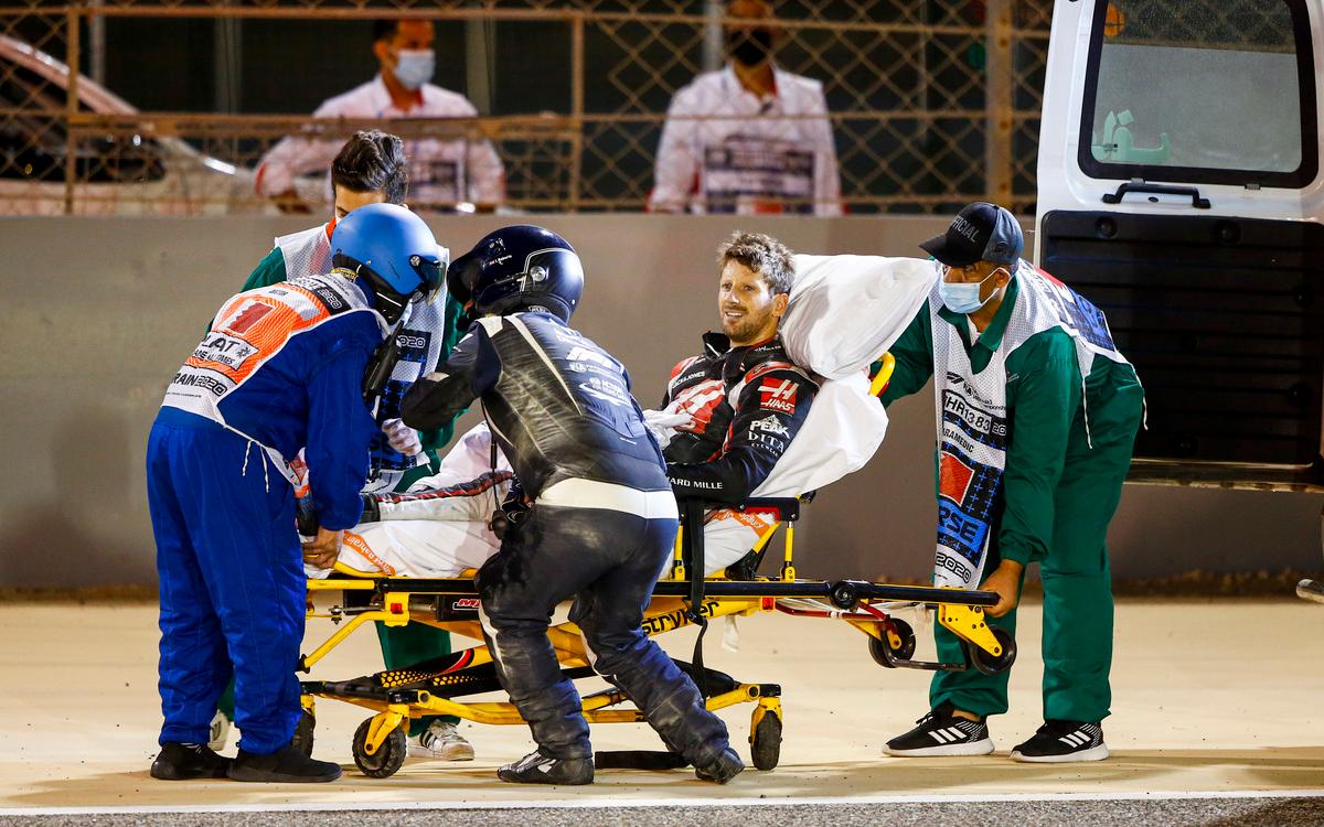 Romain Grosjean po nehode