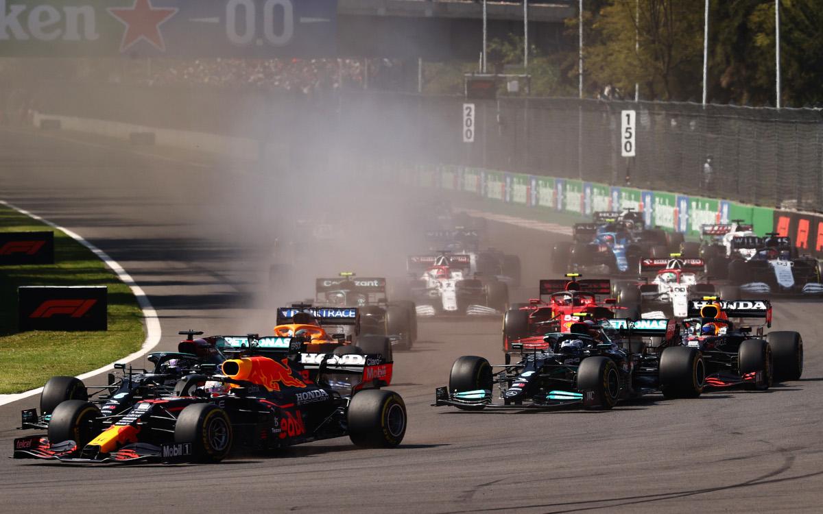 Max Verstappen pred Hamiltonom, Bottasom, po štarte VC Mexika 2021