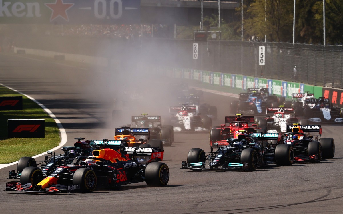 Max Verstappen pred Hamiltonom, Bottasom, po štarte VC Mexika 2021