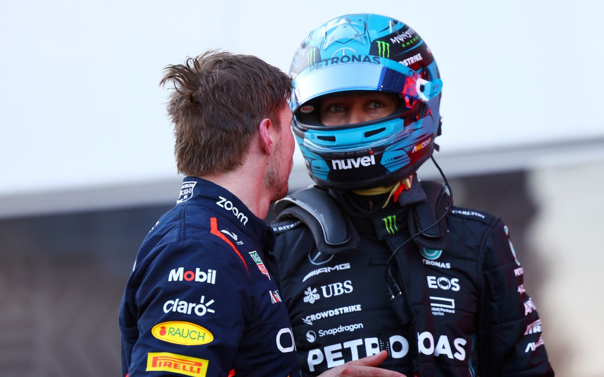 Max Verstappen a George Russell