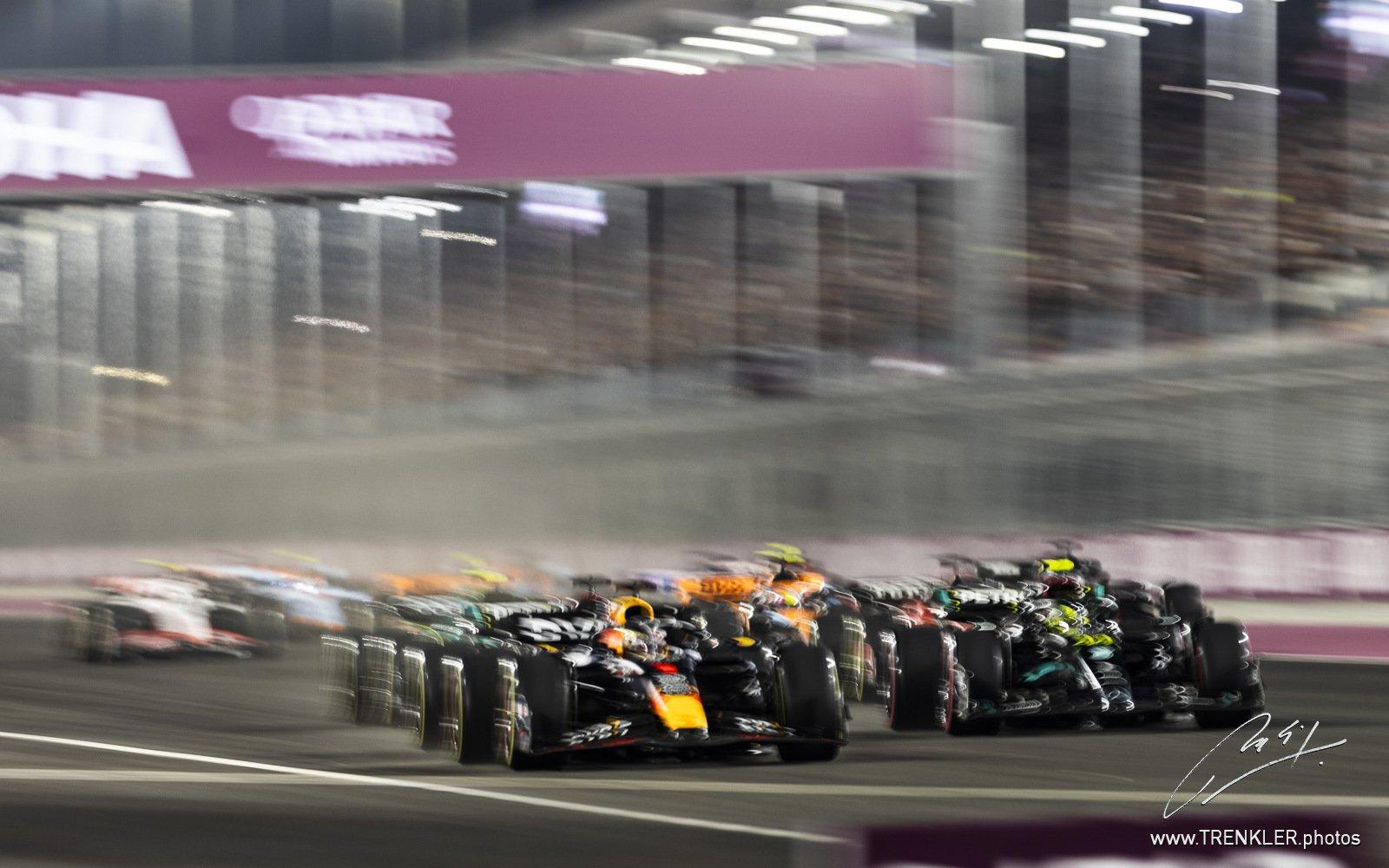 Po štarte VC Kataru 2023: Max Verstappen, Lewis Hamilton