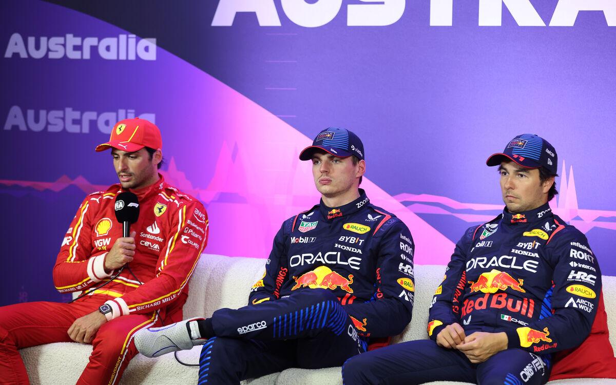 Carlos Sainz, Max Verstappen, Sergio Pérez